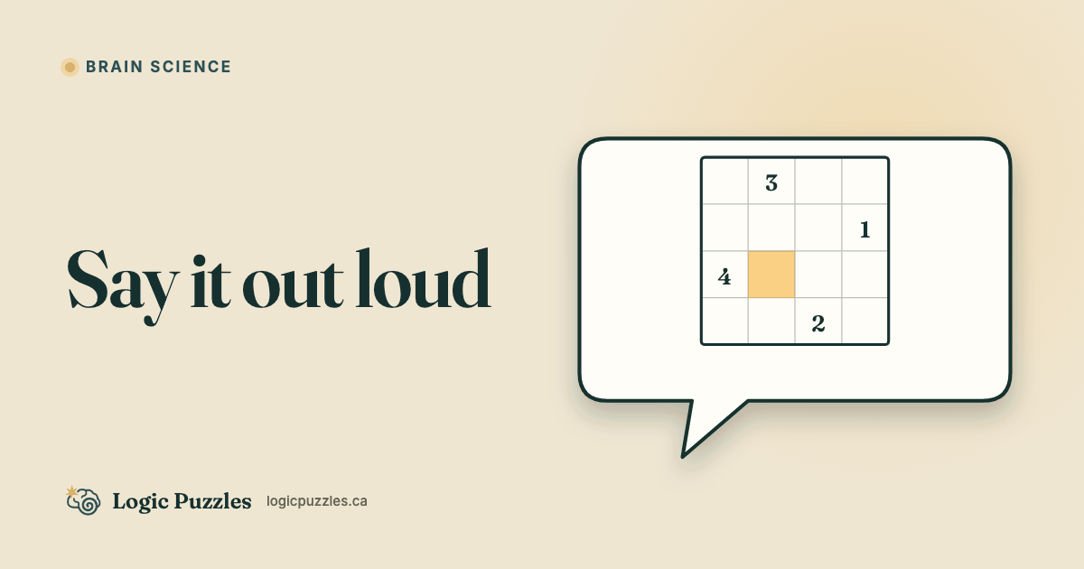 Why Explaining a Puzzle Out Loud Solves It